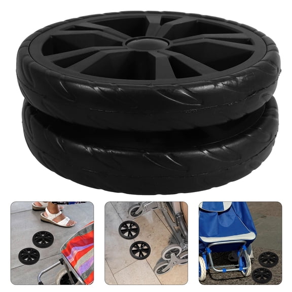 TABLZONE Black Plastic Replacement Shopping for Stair Climbing with High Load Capacity, 2 Pieces