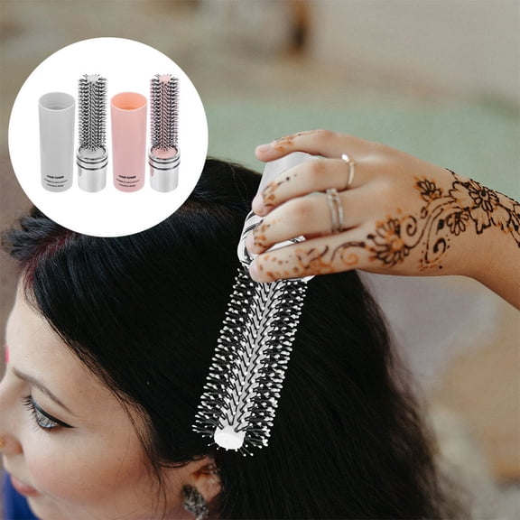 TABLZONE 2Pcs Portable Curling Hairbrush with Anti Static Brush for Blow Drying