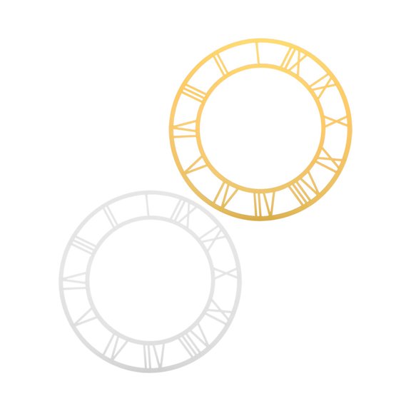 TABLZONE 2Pcs Round Mirror Wall Clock Face Sticker with Stylish Roman Numerals and Acrylic Material