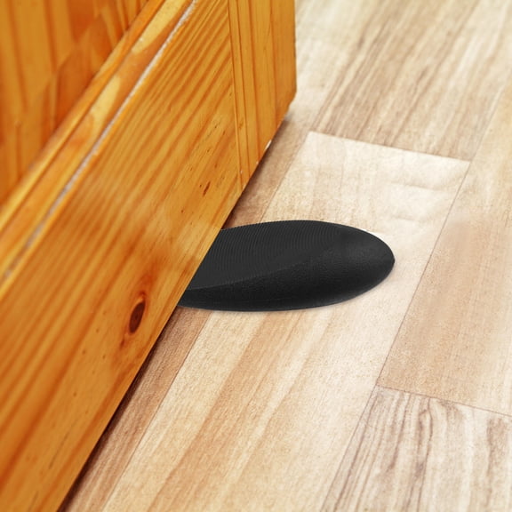 TABLZONE 2Pcs Black Rubber Door Wedges Inclined Door Stop Home Safety Locks