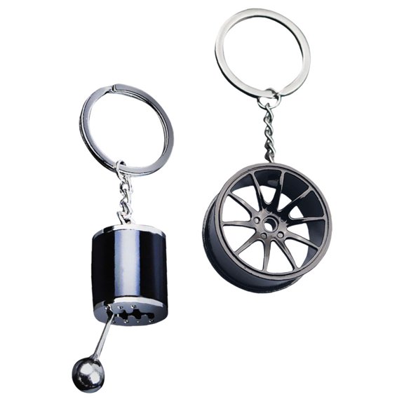 TABLZONE 2Pcs Gear Shifter Keychain in Multi Color Metal for Car Keys Durable Stylish Key Chain Accessories