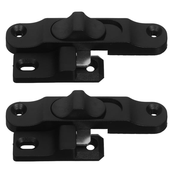 TABLZONE Sliding Door Latch Lock Set, 2 Pieces, Plastic and Metal, Black Finish, Easy to Install, Vintage Style Home Security