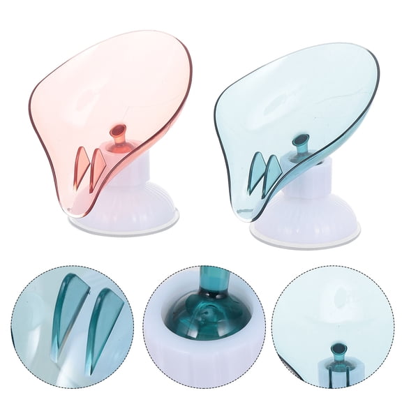 TABLZONE 2-Pack Soap Dish Set with Strong Cups for Kitchen Sink and Bathroom Counter Organization