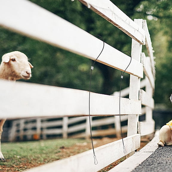 TABLZONE 2Pcs Black Metal Gate Pull Handle with Stainless Steel Cable for Fence Doors