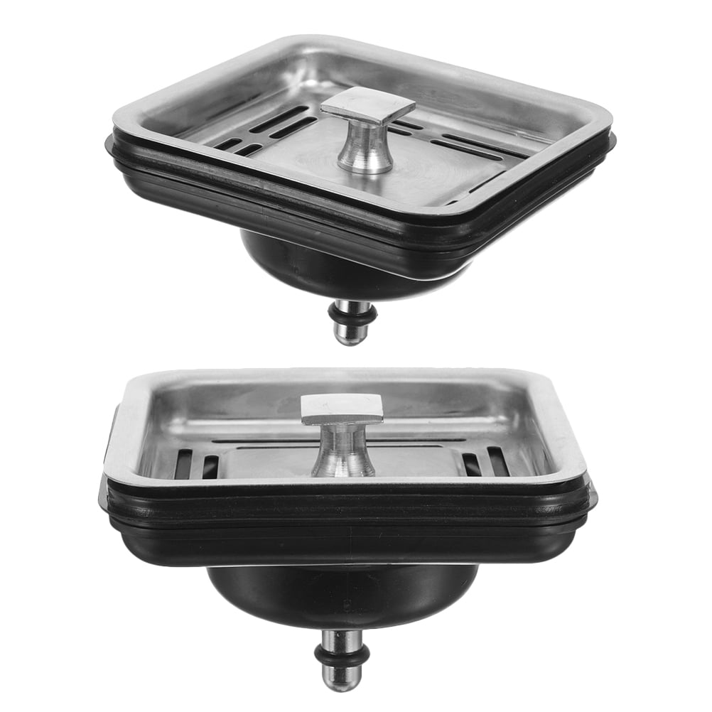 TABLZONE 2Pcs Stainless Steel Kitchen Sink Strainer Plug with Design for Home