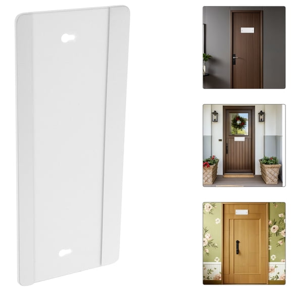 TABLZONE 2Pcs Push Pull Door Signs Plated Silver Stainless Steel with Changeable Office Door Name Plates
