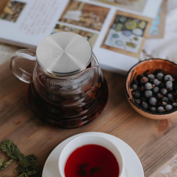 TABLZONE 2Pcs Stainless Steel Pitcher Accessory Lid with Filtering Design Silver