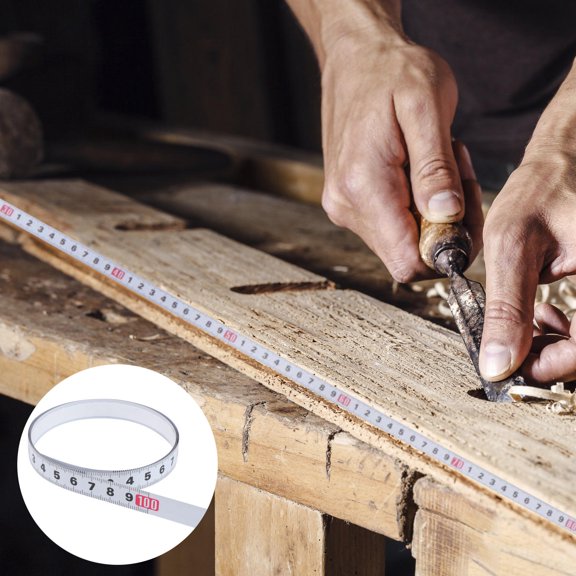 TABLZONE 2Pcs Steel Miter Track Tape Self Adhesive Metric Scale Ruler Accurate Measurement for Woodworking