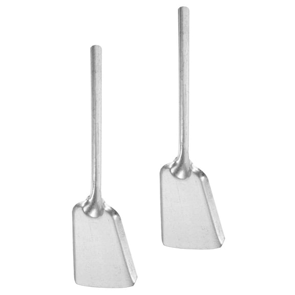 TABLZONE Plated Silver Metal Ash Shovel Thick Practical for Kitchen and Fireplace 2Pcs