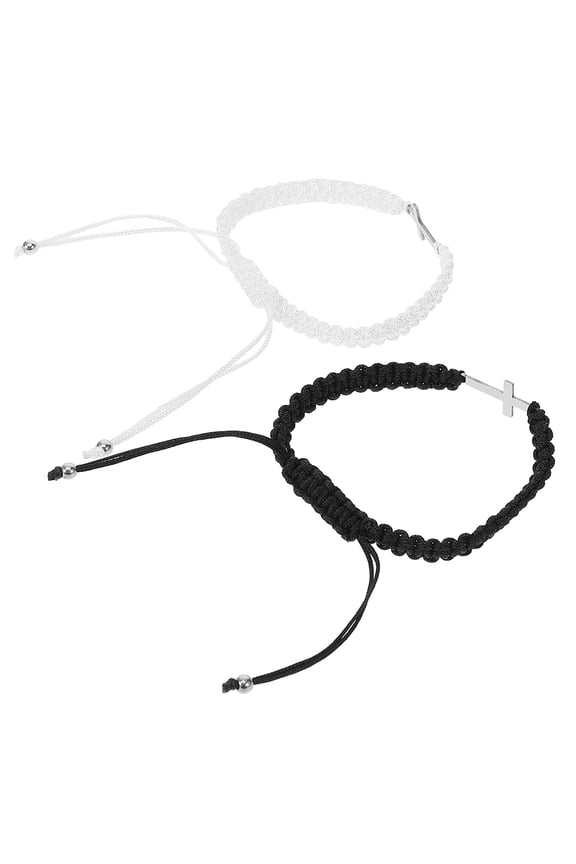 2Pcs Trendy Wrist Bracelet Assorted Color Adjustable Handmade For Women Teen Girls