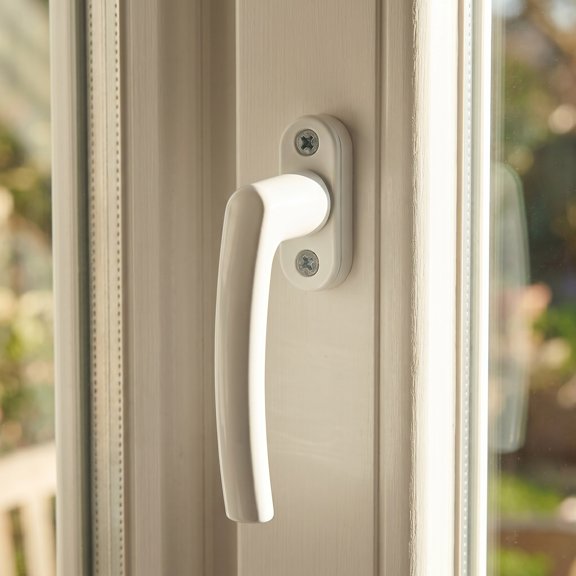 TABLZONE 2pcs Aluminum Alloy Window Handle with Lock, White Crank Handle
