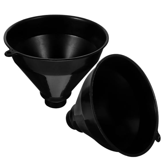 TABLZONE Large Plastic Funnels, Black, Wide Mouth, Easy Pour, Versatile for Automotive and Kitchen, 2Pcs