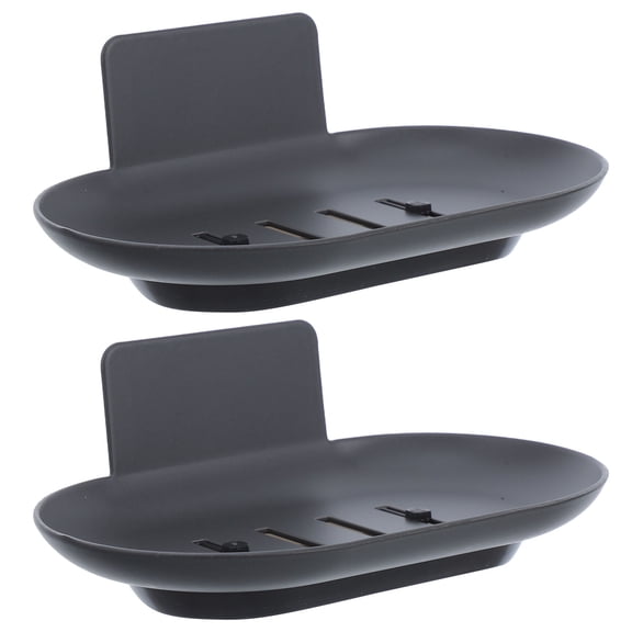 TABLZONE 2Pcs Space Saving Wall Mounted Soap Rack Grey with Quick Drainage for Shower