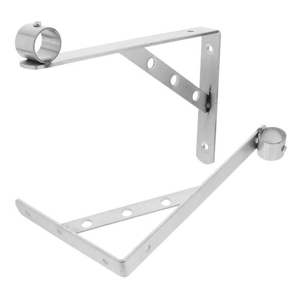 TABLZONE Heavy Duty Stainless Steel Closet Rod Brackets with Corner Support Brace, 2-Pack Hardware for Closet Organization