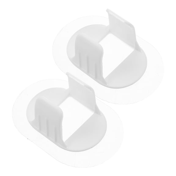 TABLZONE 2Pcs White PVC Washing Machine Drain Hose Clips Self Adhesive No Drill Installation
