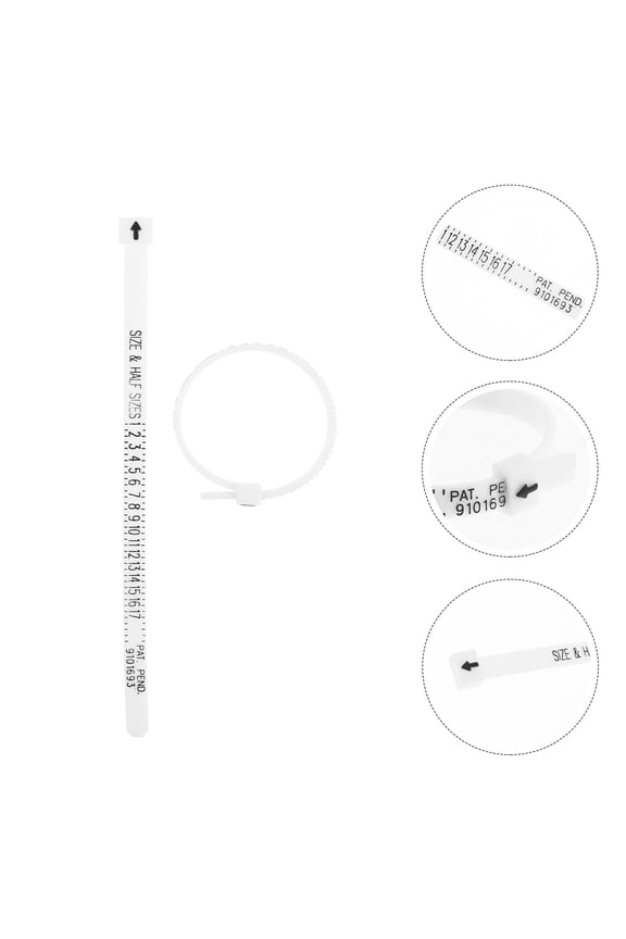 2Pcs White Ring Gauge Plastic Measurer for Rings Easy Adjustable Band Sizing