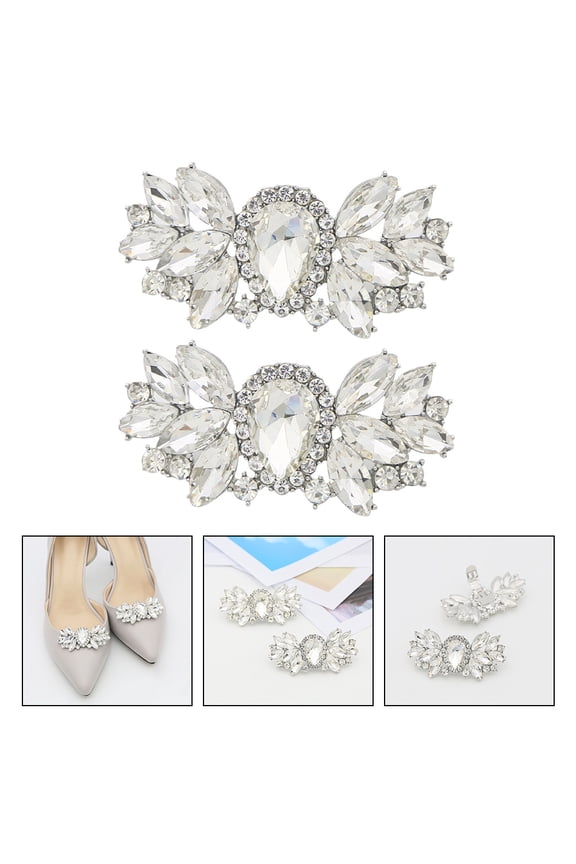 2 Pcs White Decorative Shoe Clips for Wedding Shoes, Scarves, and Accessories, Elegant Fashion Jewelry