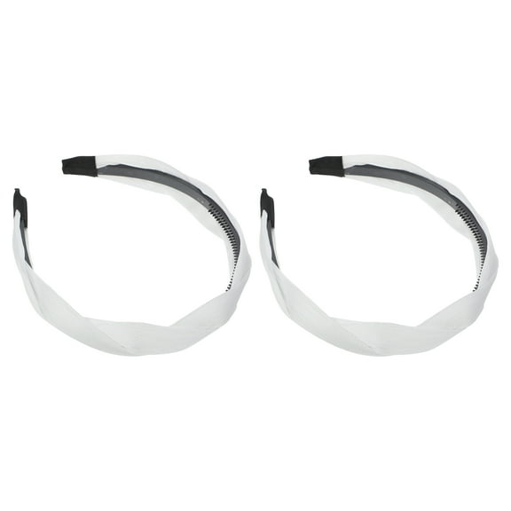 TABLZONE Wide Twisted Headband Hair Accessory White ABS 2Pcs