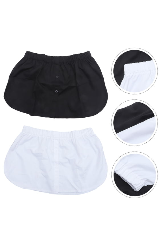 Black Shirt Length 2 Pieces Acetate Fiber Adjustable Hem Extension for Shirts and