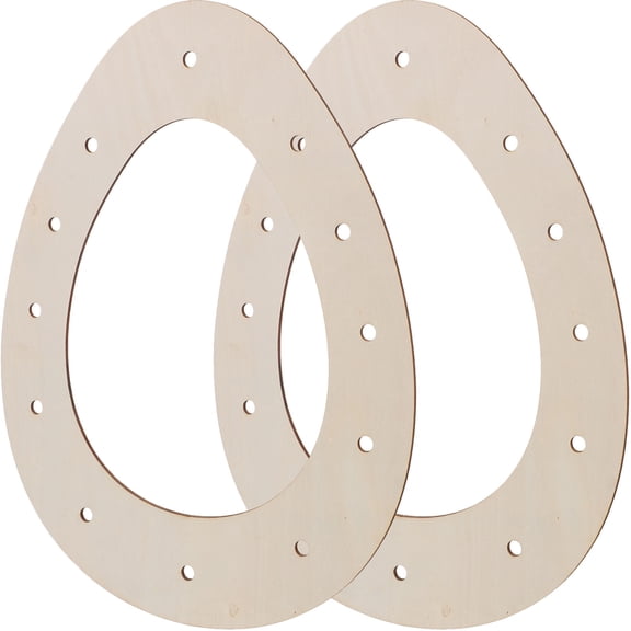 TABLZONE 2Pcs Craft Hoops Egg Wreath Frame Wood Floral Arrangement Base Easter