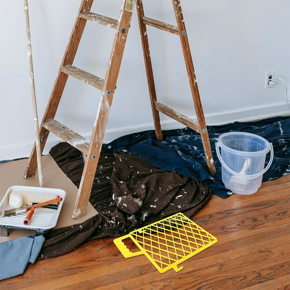 TABLZONE 2Pcs Yellow Plastic Paint Tray Grid for Home Painting Durable Mesh for Smooth Paint Application