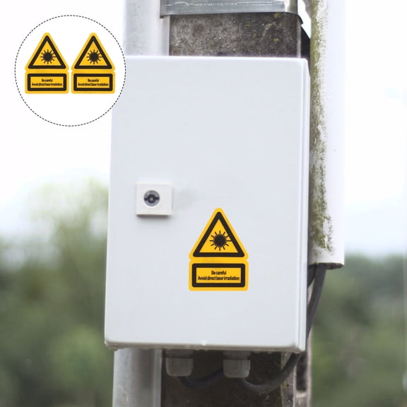 TABLZONE 2Pcs Yellow Warning Safety Sign Stickers Caution Labels for Home Industrial Laboratory Use