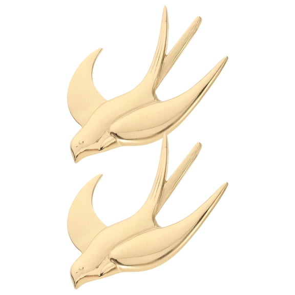 TABLZONE Handcrafted Golden Brass Flying Bird Wall Art Sculptures for Home Decor and Room Decoration
