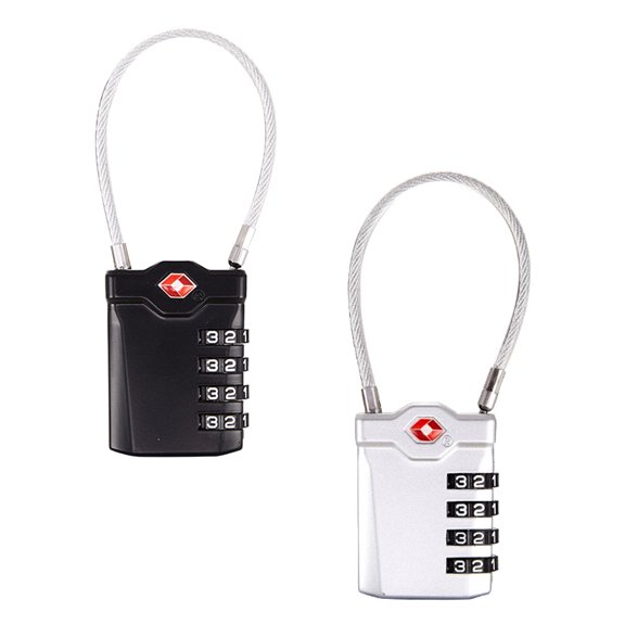 TABLZONE 2-Pack Travel Luggage Locks with 4-Digit Combination, Lightweight, Portable, and Customs Friendly Security Set