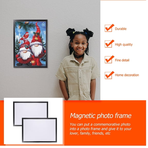 TABLZONE A3 Black Plastic Magnetic Frame for Photos Paintings Documents 2 Sets