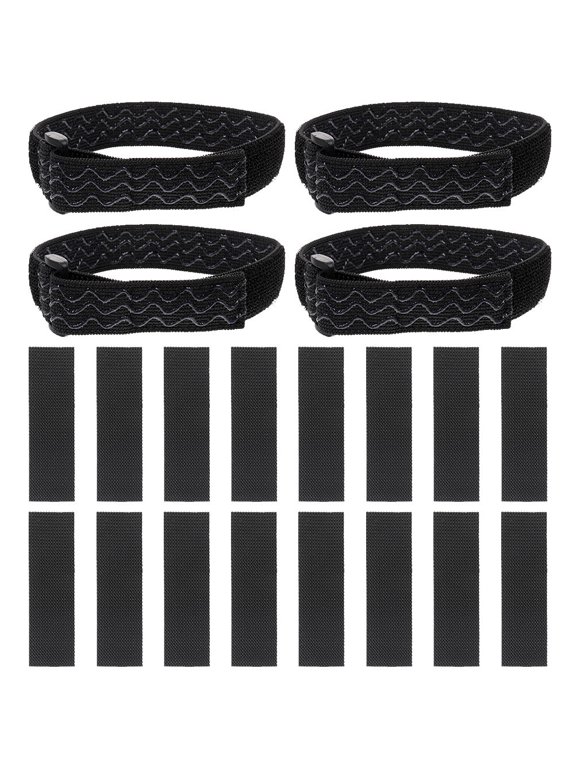 2Sets Adjustable Black Elastic Boot Straps Anti-Slip Fixed Straps for Knee High Boots