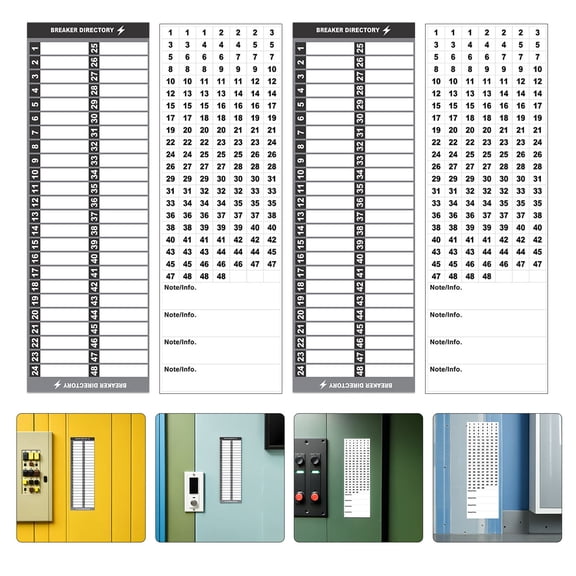 TABLZONE 2Sets Breaker Panel Adhesive Labels Waterproof Self Adhesive Number Catalog Stickers for Electric Box