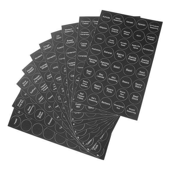 TABLZONE Black Adhesive Spice Jar Labels for Kitchen Storage, 2 Sets and Easy to Use