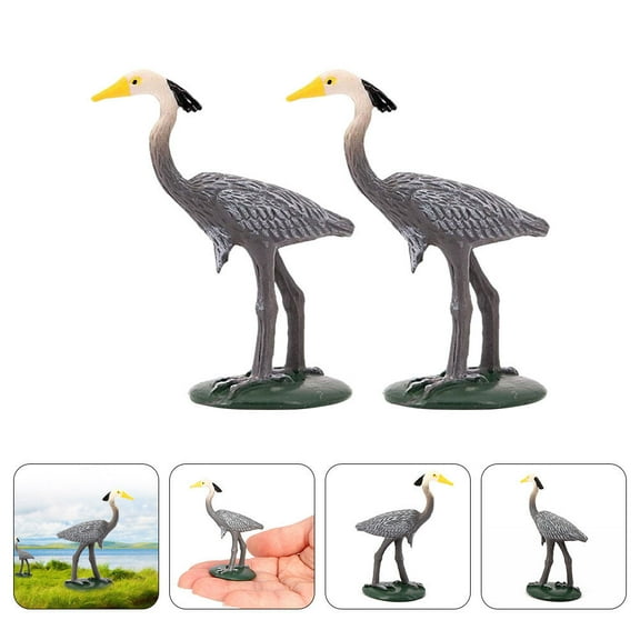 TABLZONE Simulation Grey Crane Statue Durable PVC Yard and Garden Adornment