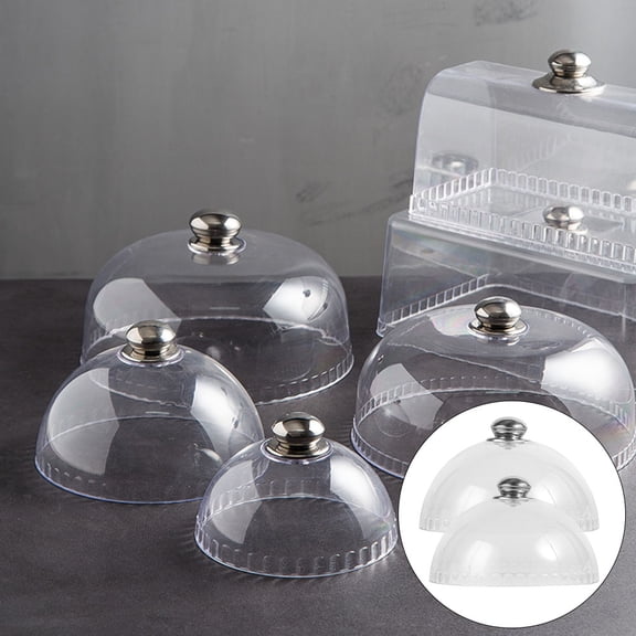 TABLZONE 2pcs Clear Cake Dome PS Food Protection for Bakery Display