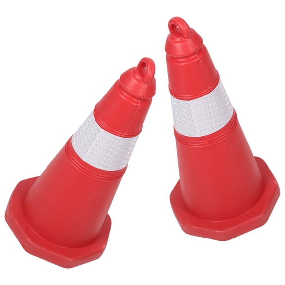 TABLZONE Durable Red Plastic Traffic Cones for Nighttime Visibility 2Pcs