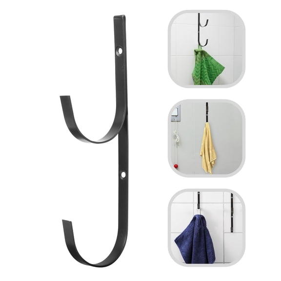 TABLZONE 2Pcs Pool Accessory Holder Black Metal Hook for Fence Gate Outdoor Hanging Solutions