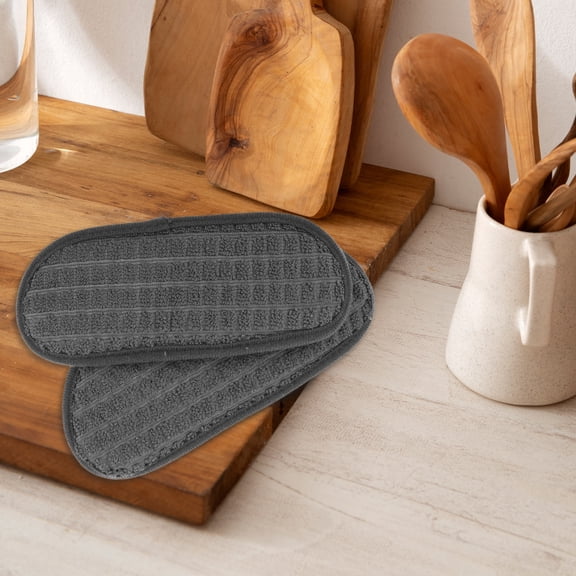 TABLZONE 2-Pack Dark Gray Refrigerator Drip Pans with Fiber Material for Leak and Spill Control on Kitchen Appliances