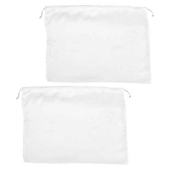 TABLZONE 2Pcs Travel Shoe Bags Satin Protection Storage for Women Accessories White