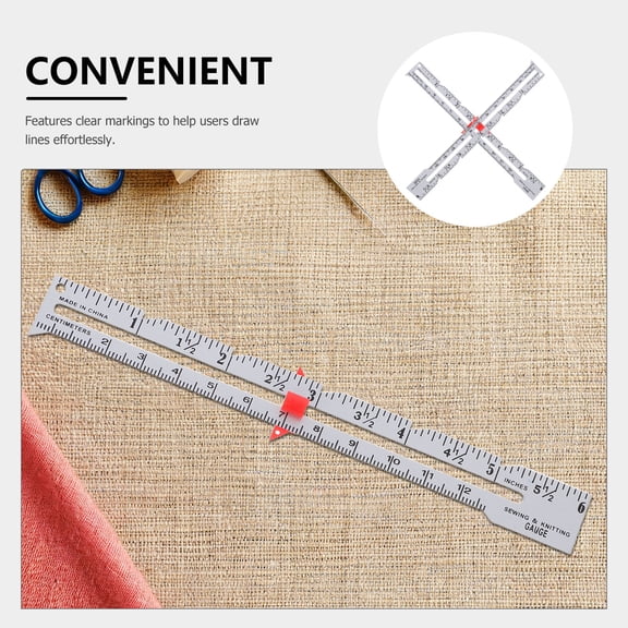 TABLZONE 2-Piece Aluminum Sewing Gauge Ruler Set, Precision Measuring Tools for Quilting, Sewing, Crafting, and Home Projects