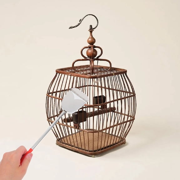 TABLZONE 2-Pack Small Animal Cage Cleaning Brushes for Bird Cages and Pet Care with Stainless Steel Handles