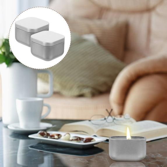 TABLZONE 2Pcs Metal Candle Storage Jars re Tinplate Containers for Aromatherapy and Craft Use