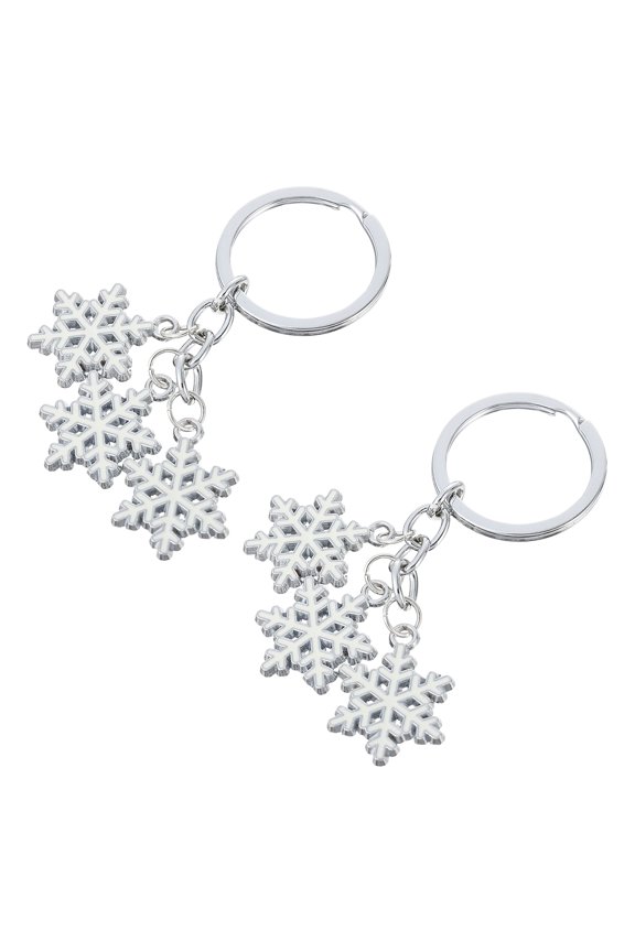 2pcs Snowflake Keychains for Coworkers Daily Use Metal Key