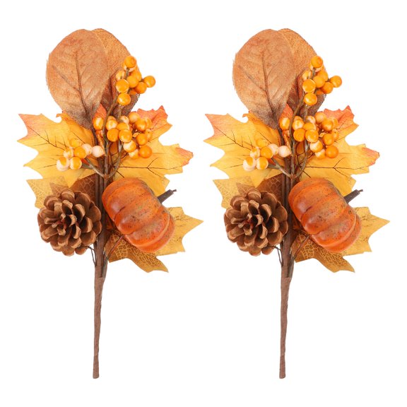 TABLZONE Realistic Maple Leaf Branch Plant Decor Set of 2 for Home Decoration, Vivid Simulation Leaves, Multi-Color