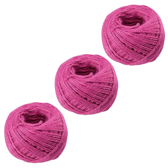 TABLZONE 3-Pack Rosy Hemp Twine String for Crafting, Wrapping, Gardening, Projects, and Decorative Purposes