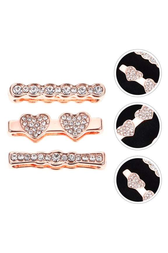 Rose Alloy Watch Band Charm Set of 3 for Women, Stylish Accessories for Smartwatches and Fitness Bands