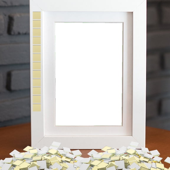 TABLZONE 300Pcs Square Shape Mirror Tiles for Crafts Suitable for Photo Frames Vase Decoration