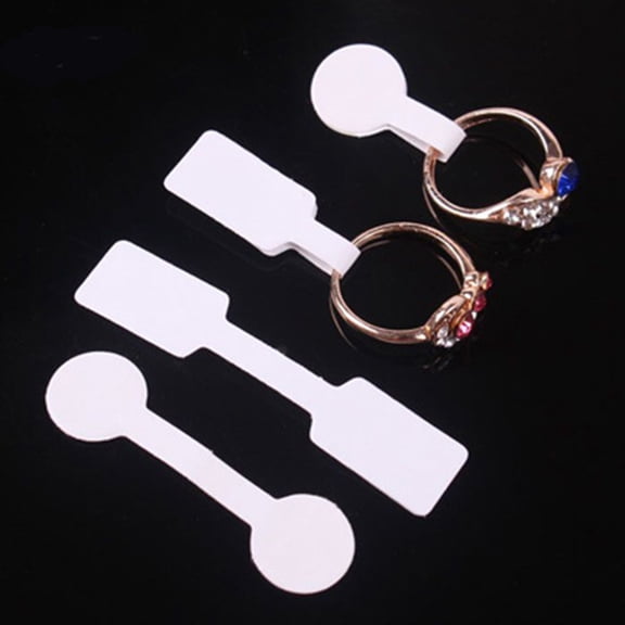 TABLZONE 300Pcs White Round Price Tag Stickers for Jewelry Display and Hanging Necklace Labels