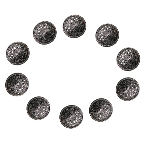 TABLZONE 30Pcs Black Metal Button for Coat with Hollow Out Design Durable Fastener