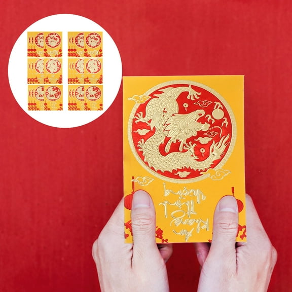 TABLZONE 30Pcs Paper Red Packets Red Envelopes Golden Color Random Style Giving Family Members