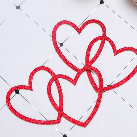 TABLZONE Red Heart Cake Toppers DIY Stickers for Birthday Party Decorations 30Pcs